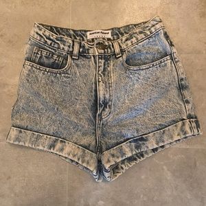 American Apparel acid wash denim shorts